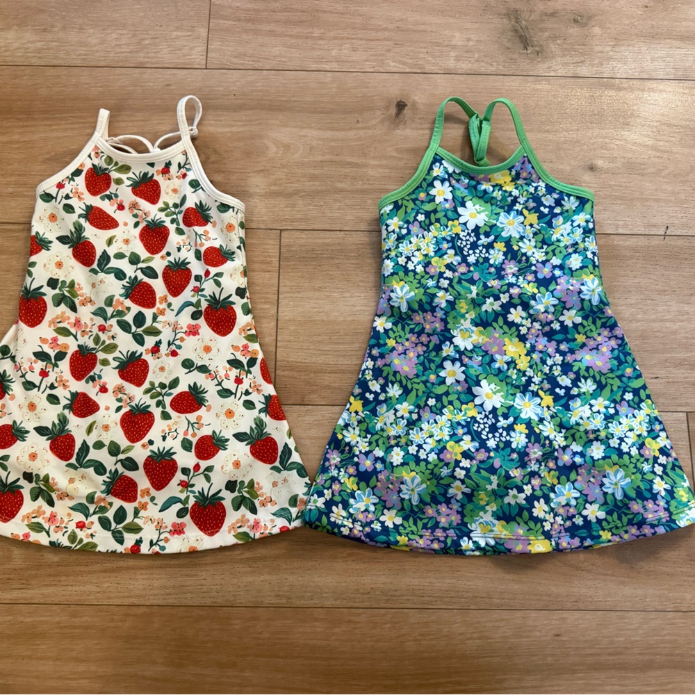 Floral and Strawberry Print Kids Dresses